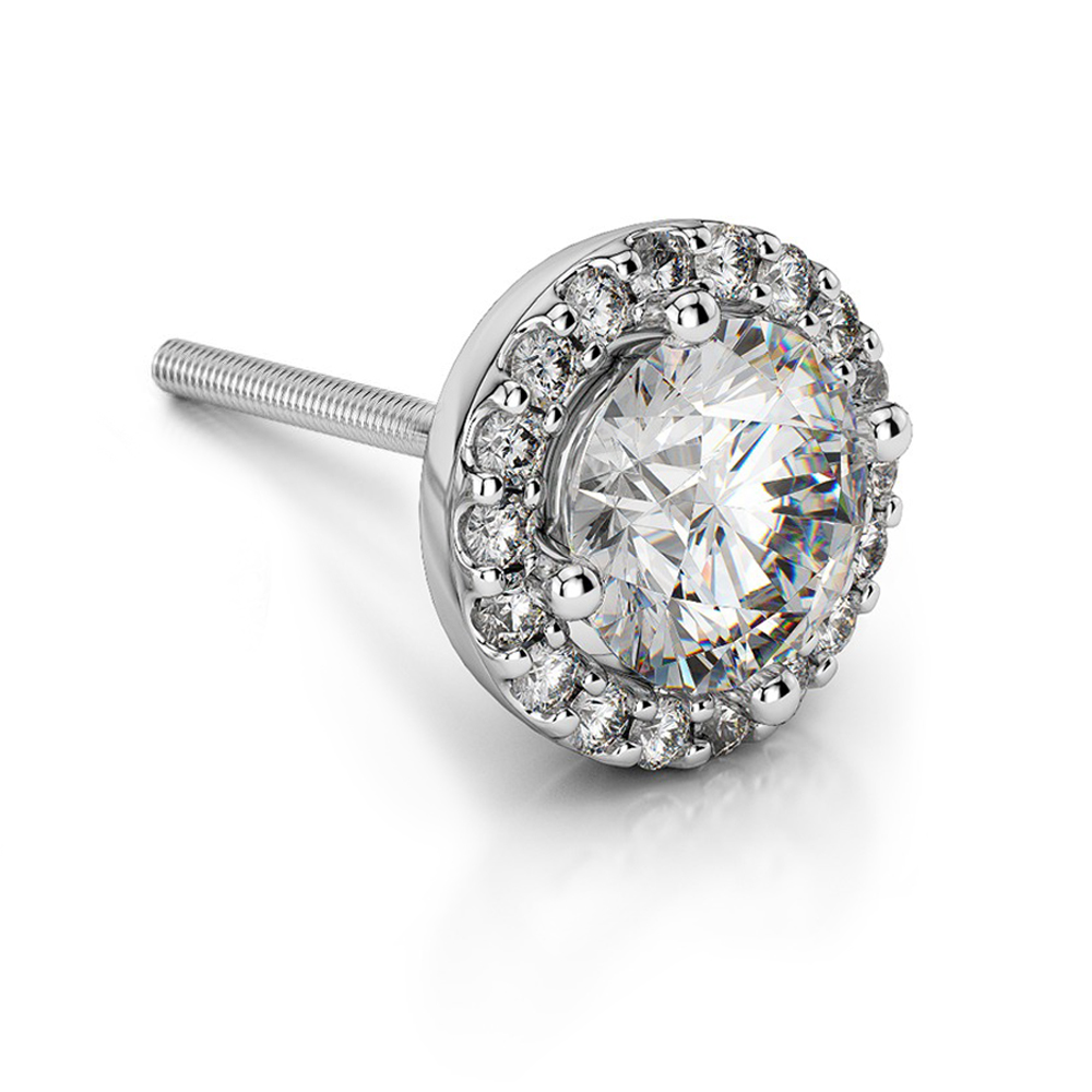 9ct White Gold 0.33ct Diamond Halo Stud Earrings main image 0