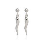 Italian Horn Earrings in Sterling Silver | Thumbnail 01