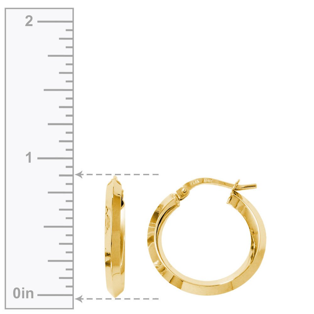Knife Edge Gold Hoop Earrings | Medium (20 mm)