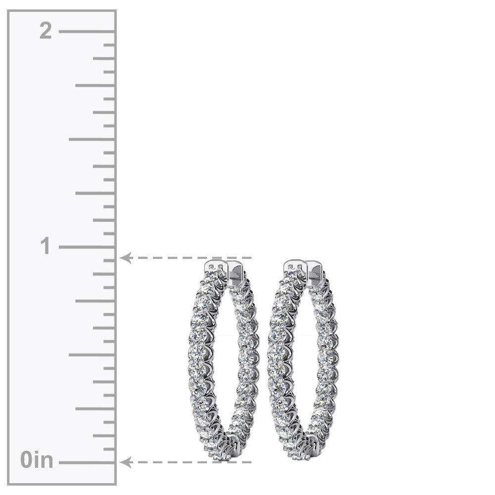 White Gold Diamond Hoop Earrings (1 ctw) | 03