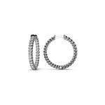 White Gold Diamond Hoop Earrings (1 ctw) | Thumbnail 01