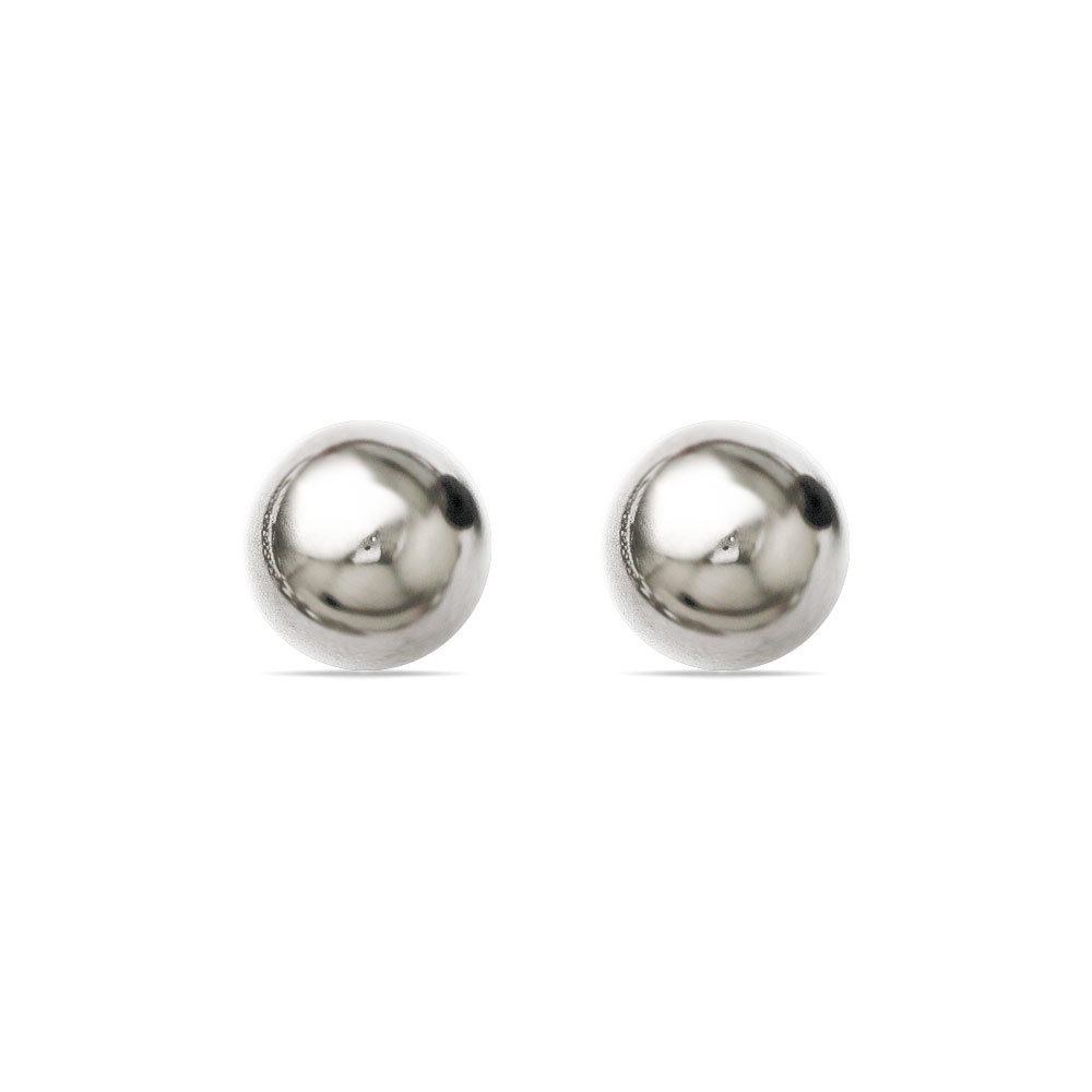 Polished Sterling Silver Ball Stud Earrings (9 mm) | 01