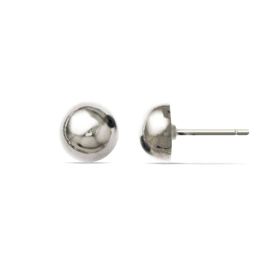 Polished Sterling Silver Ball Stud Earrings (9 mm) | 02