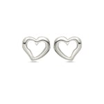 Silver Open Heart Stud Earrings | Thumbnail 01