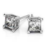 Princess Diamond Stud Earrings in Platinum (1 1/2 ctw) | Thumbnail 01