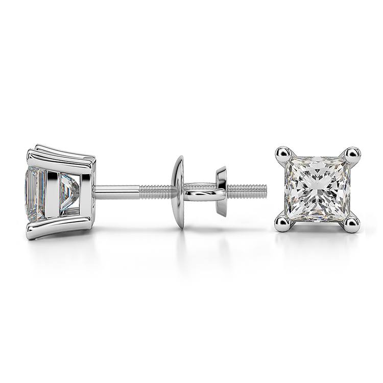 Princess Diamond Stud Earrings in Platinum (3/4 ctw) | 03