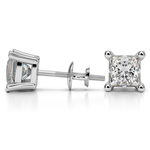 Princess Diamond Stud Earrings in Platinum (4 ctw) | Thumbnail 01