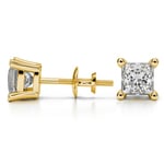 Princess Diamond Stud Earrings in Yellow Gold (2 ctw) - Value Collection | Thumbnail 01