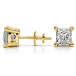 Princess Diamond Stud Earrings in Yellow Gold (3 ctw) - Value Collection | Thumbnail 01