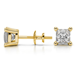 Princess Diamond Stud Earrings in Yellow Gold (1 1/2 ctw) | Thumbnail 01