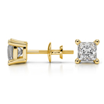 Princess Diamond Stud Earrings in Yellow Gold (1 ctw) | Thumbnail 01