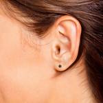Round Black Diamond Stud Earring In White Gold (1/4 Ctw) | Thumbnail 01