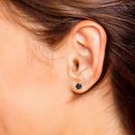 Round Black Diamond Stud Earrings in Platinum (1 1/2 ctw) | Thumbnail 01