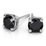 Round Black Diamond Stud Earrings in Platinum (1 1/2 ctw) | Thumbnail 01