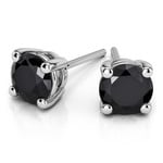 Round Black Diamond Stud Earrings in Platinum (3/4 ctw) | Thumbnail 01