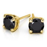 Round Black Diamond Stud Earrings in Yellow Gold (1/3 ctw) | Thumbnail 01