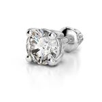 Round Diamond Single Stud Earring In White Gold (3/8 Ctw) - Value Collection | Thumbnail 01