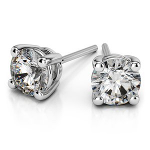Round Diamond Stud Earrings in Platinum (1/2 ctw)
