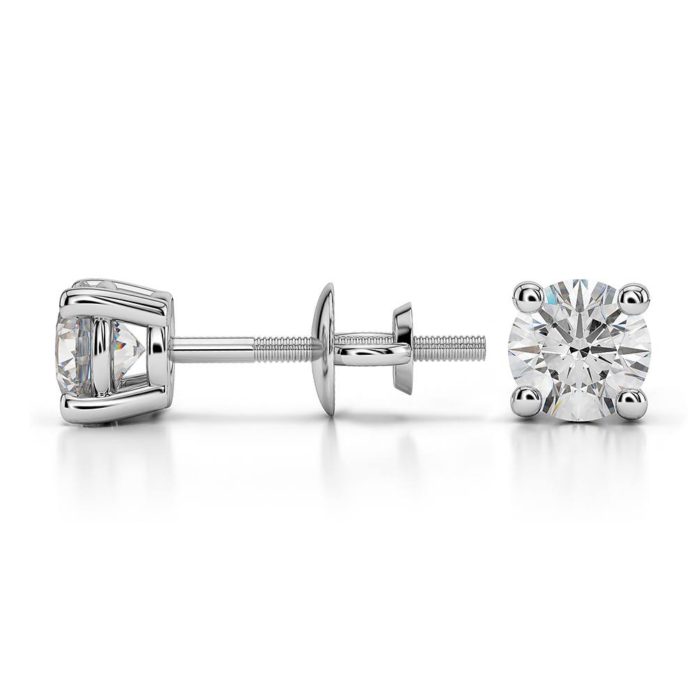 Round Diamond Stud Earrings in Platinum (3/4 ctw) | 03