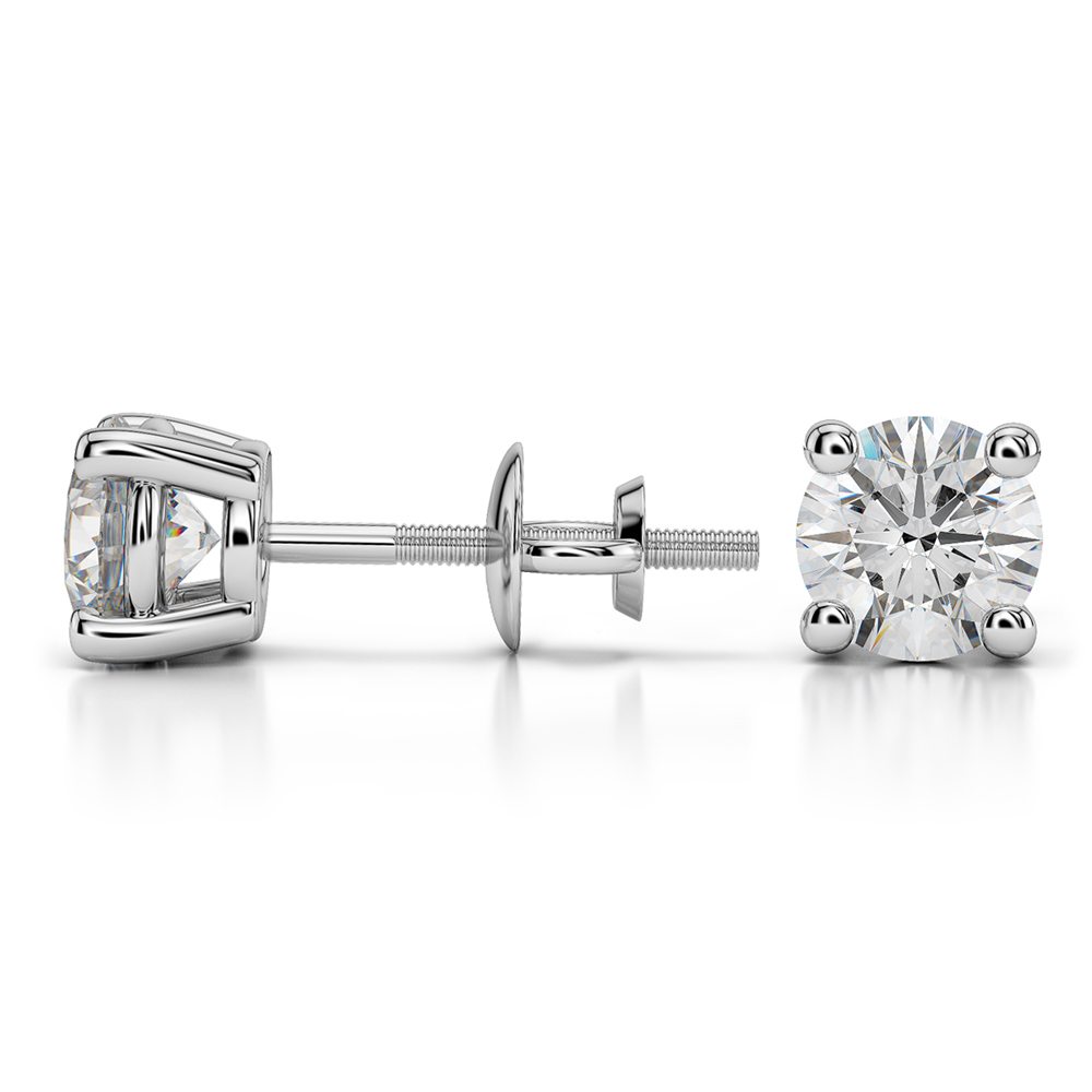 Round Diamond Stud Earrings in Platinum (1 1/2 ctw) - Value Collection | 03