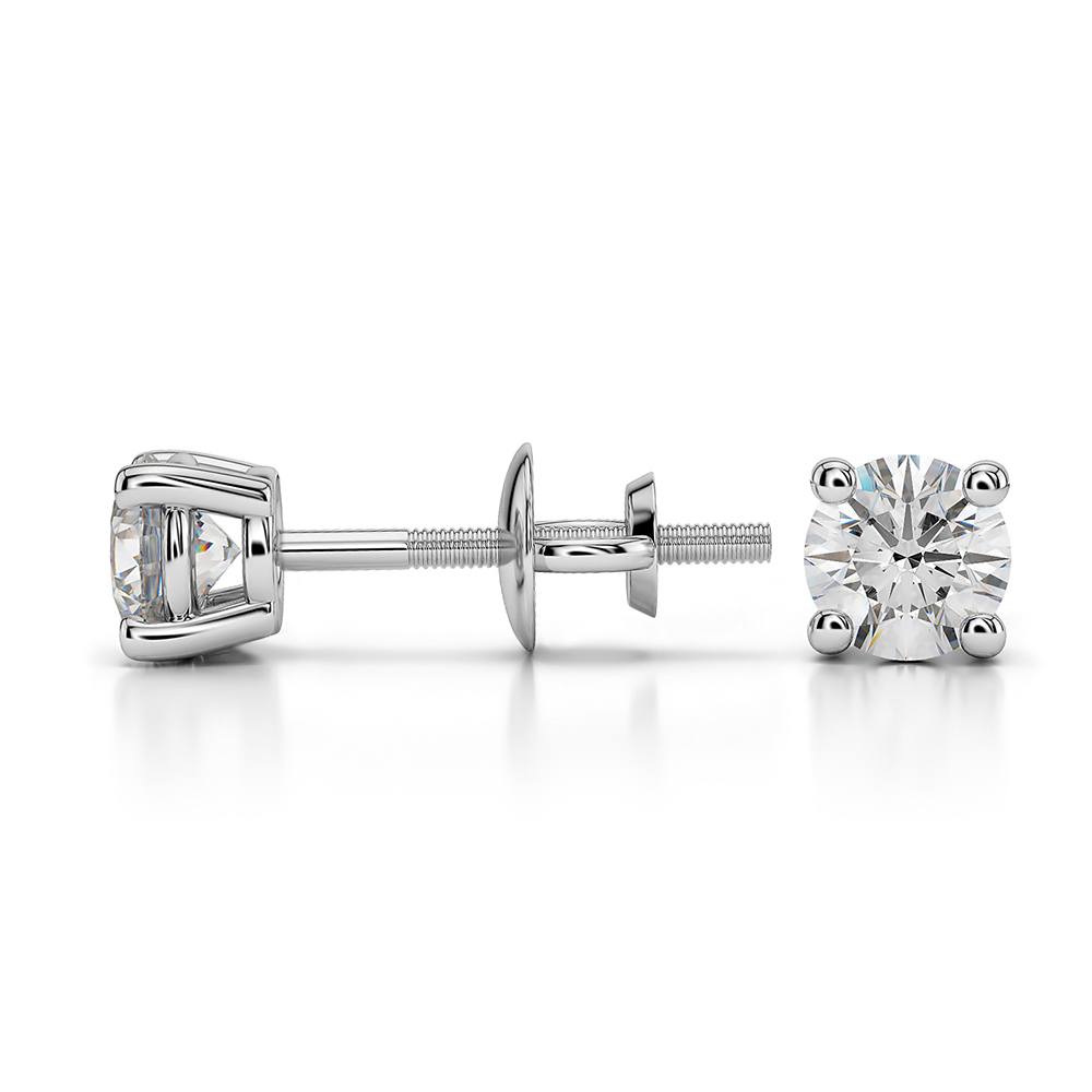 Round Diamond Stud Earrings in Platinum (1/2 ctw) - Value Collection | 03