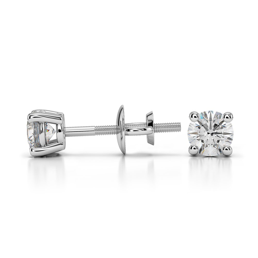 Round Diamond Stud Earrings in White Gold (1/3 ctw) - Value Collection | 03
