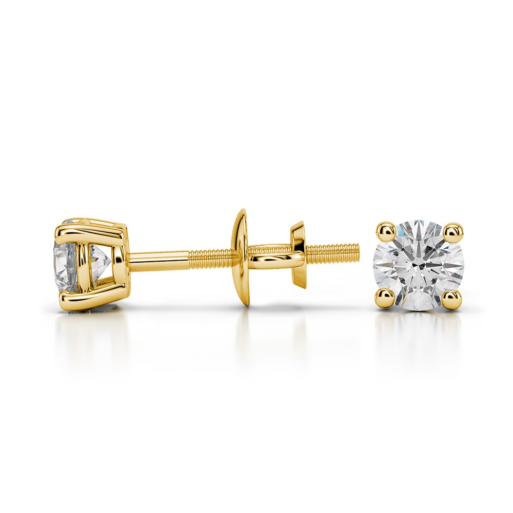 1/3 Ctw Round Diamond Stud Earrings In Yellow Gold - Value Collection | 03