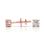 Round Diamond Stud Earrings in Rose Gold (1/4 ctw) - Value Collection | Thumbnail 01