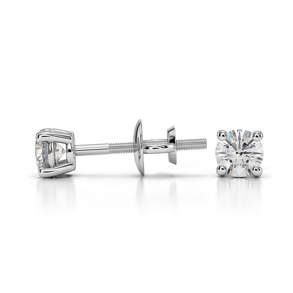 Round Diamond Stud Earrings in White Gold (1/4 ctw) - Value Collection | 03