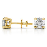 Round Diamond Stud Earrings in Yellow Gold (2 ctw) - Value Collection | Thumbnail 01