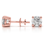 1 1/2 Carat Rose Gold Diamond Stud Earrings - Value Collection | Thumbnail 01