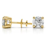 Round Diamond Stud Earrings in Yellow Gold (4 ctw) - Value Collection | Thumbnail 01