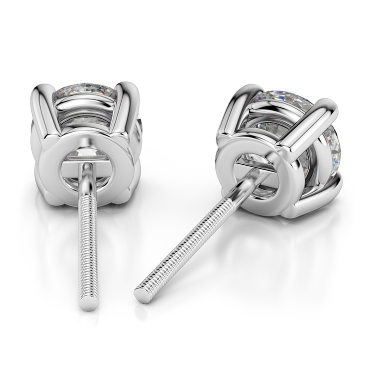 Round Diamond Stud Earrings in White Gold (2 ctw) | 02