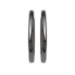 Medium Blackened Finish Silver Tube Hoop Earrings (33 mm) | Thumbnail 01