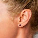 Ruby Round Gemstone Single Stud Earring In White Gold (5.9 Mm) | Thumbnail 01