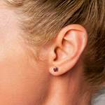 Ruby Round Gemstone Stud Earrings in Platinum (3.4 mm) | Thumbnail 01