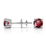 Ruby Round Gemstone Stud Earrings in White Gold (4.5 mm) | Thumbnail 01
