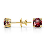 Ruby Round Gemstone Stud Earrings in Yellow Gold (4.5 mm) | Thumbnail 01