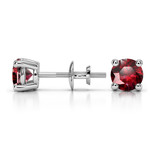 Ruby Round Gemstone Stud Earrings in White Gold (5.1 mm) | Thumbnail 01
