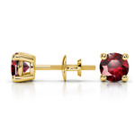 Ruby Round Gemstone Stud Earrings in Yellow Gold (5.1 mm) | Thumbnail 01