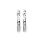 Sterling Silver Diamond Cut Hoop Earrings | Thumbnail 01