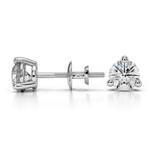 Three Prong Diamond Stud Earrings in Platinum (3/4 ctw) | Thumbnail 01