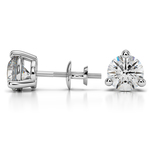 Three Prong Diamond Stud Earrings in Platinum (3 ctw) | Thumbnail 01