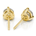 Three Prong Diamond Stud Earrings in Yellow Gold (1/2 ctw) | Thumbnail 01