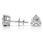 Three Prong Earring Settings in White Gold | Thumbnail 01