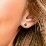 Tsavorite Round Gemstone Stud Earrings in White Gold (3.2 mm) | Thumbnail 01