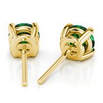 Round Green Tsavorite Stud Earrings In Yellow Gold (4.1 mm) | Thumbnail 01