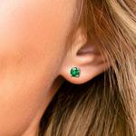 Large Round Tsavorite Stud Earrings In Platinum (5.9 mm) | Thumbnail 01
