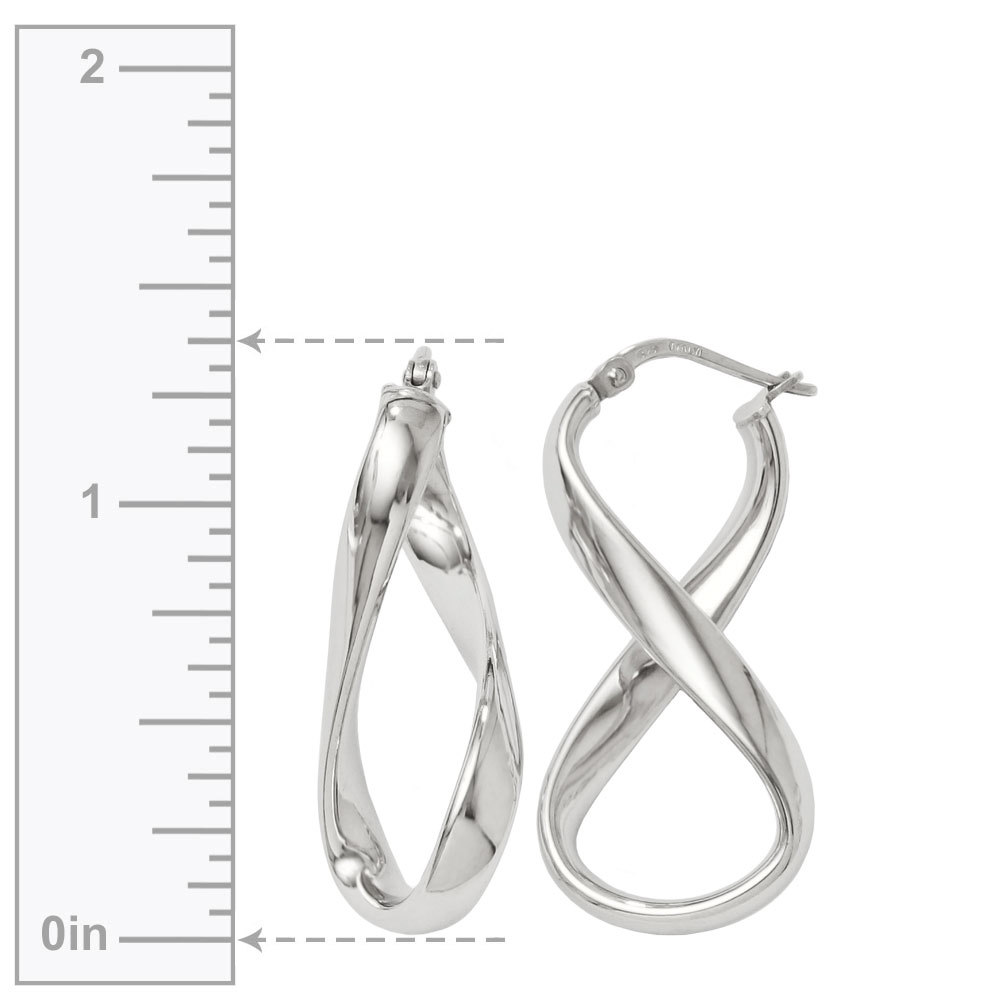 Twisted Infinity Hoop Earrings in Silver | 03