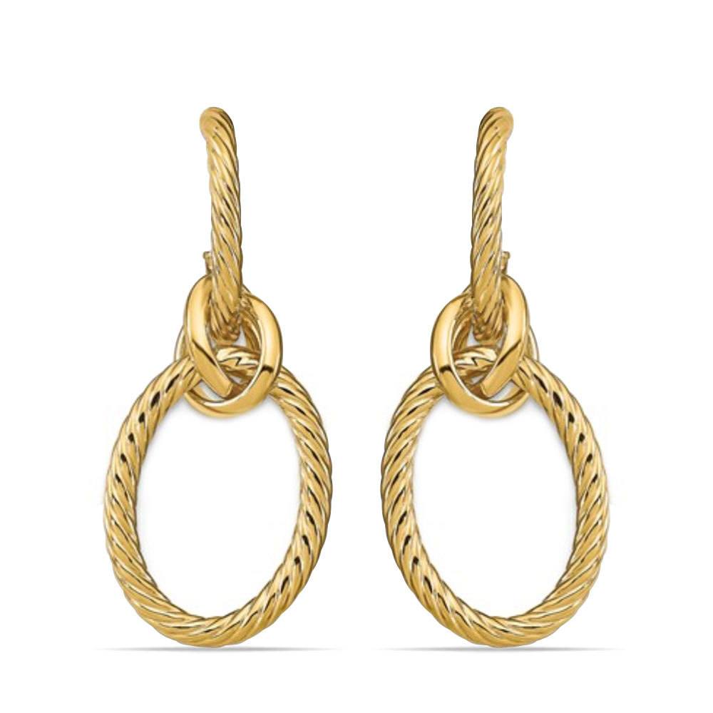 Knot Drop Earrings In 14K Yellow Gold | 01
